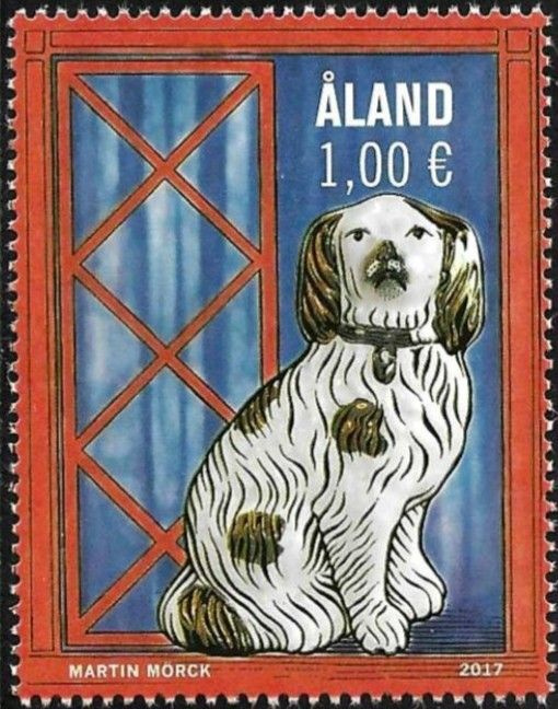 Åland 2017  ÅBL 17  Posliinikoirat  1,00 €  ** LaPe 436