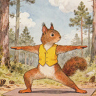 Orava joogaa mäntymetsässä - pikkukuva 1