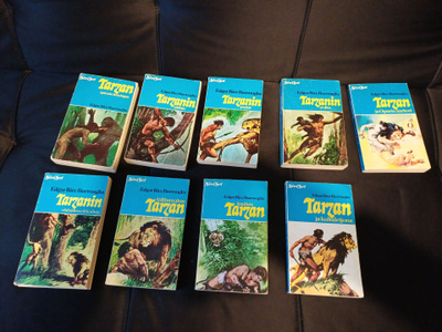 Tarzan Siniset -sarjan yhdeksän (9) ensimmäistä pokkaria