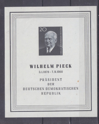 DDR 1960 Wilhem Pieck blokki.