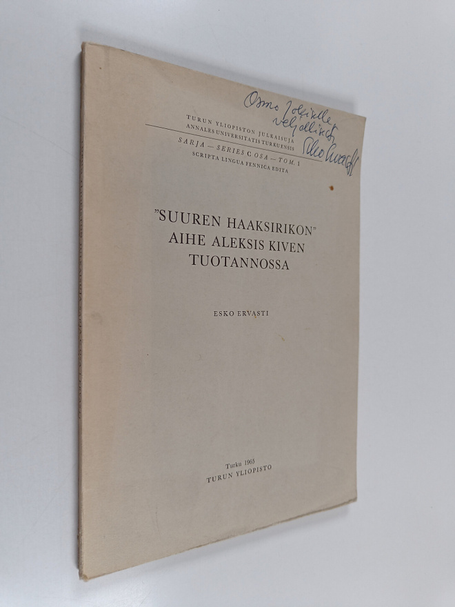 Esko Ervasti : "Suuren haaksirikon" aihe Aleksis Kiven tu...