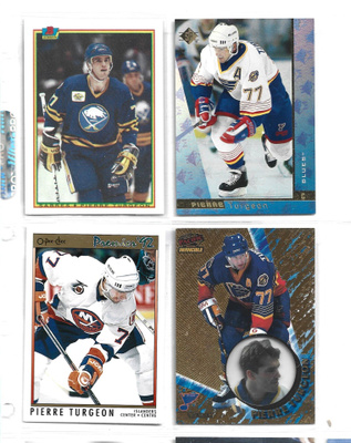 4 X PIERRE TURGEON - ISLANDERS / BLUES / BUFFALO