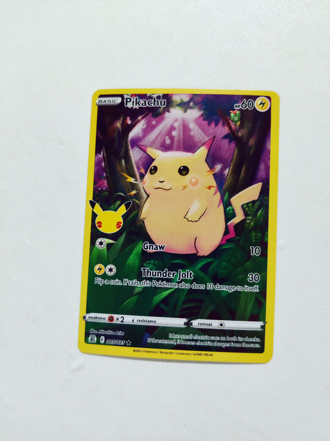 Pikachu 5/25 Full Art Holo Pokemon 25th Anniversary