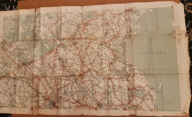 Kartta Laatokka ympäristöineen 1939