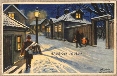 Jenny Nyström, Väkeä jouluisella kadulla, v. 1932