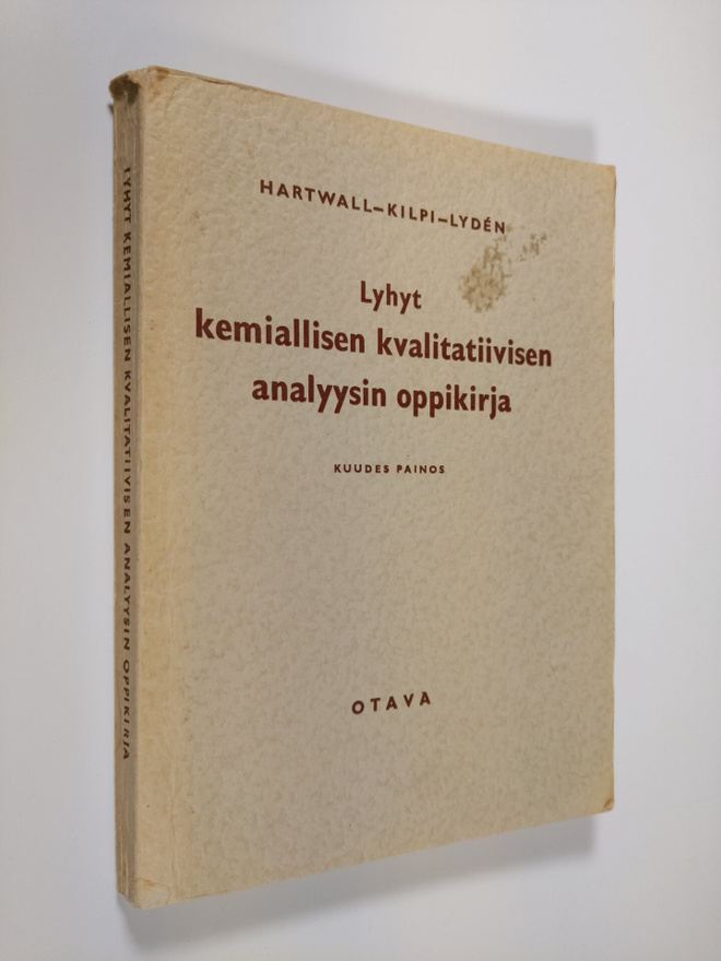 Gösta Hartwall : Lyhyt kemiallisen kvalitatiivisen analyy...