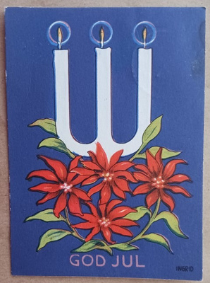 Ingrid: Kynttelikkö ja kimppu joulutähtiä, p. 1941