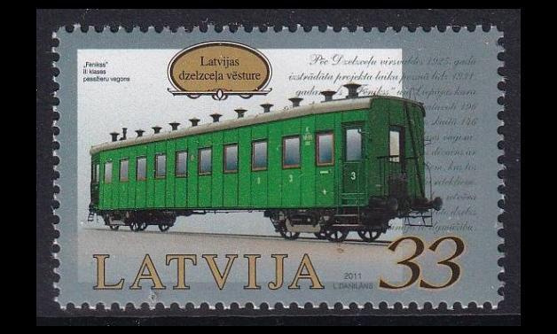 Latvia 810 ** Rautatiet matkustajavaunu (2011)