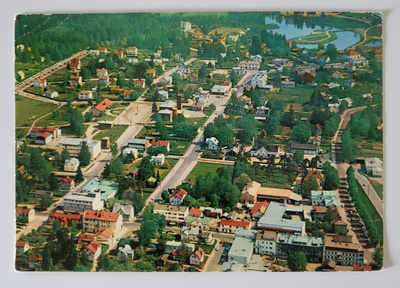Postikortti, Karjaa ilmakuva, kulkenut
