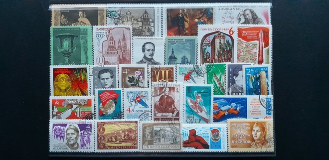 CCCP NEUVOSTOLIITTO 60-luku LEIMATTUJA postimerkkejä 29 kpl