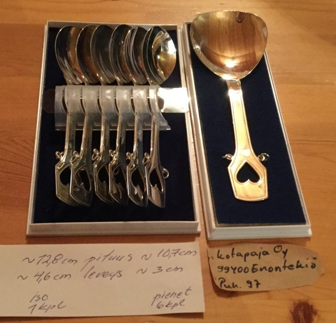 lusikat hopea 830 aterimet 6+1 Lapin lusikka