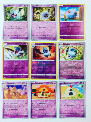 Pokemon Reverse Holo kortteja 9kpl