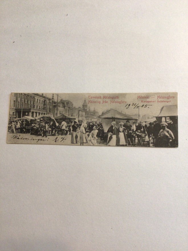 Helsinki,kauppatori kulkenut 1905,kapea kortti