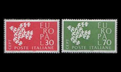 Italia 1113-4 ** Europa (1961)