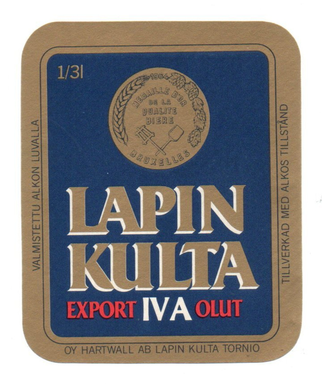 Hartwall Tornio. LAPIN KULTA IVA Olut. Etiketti