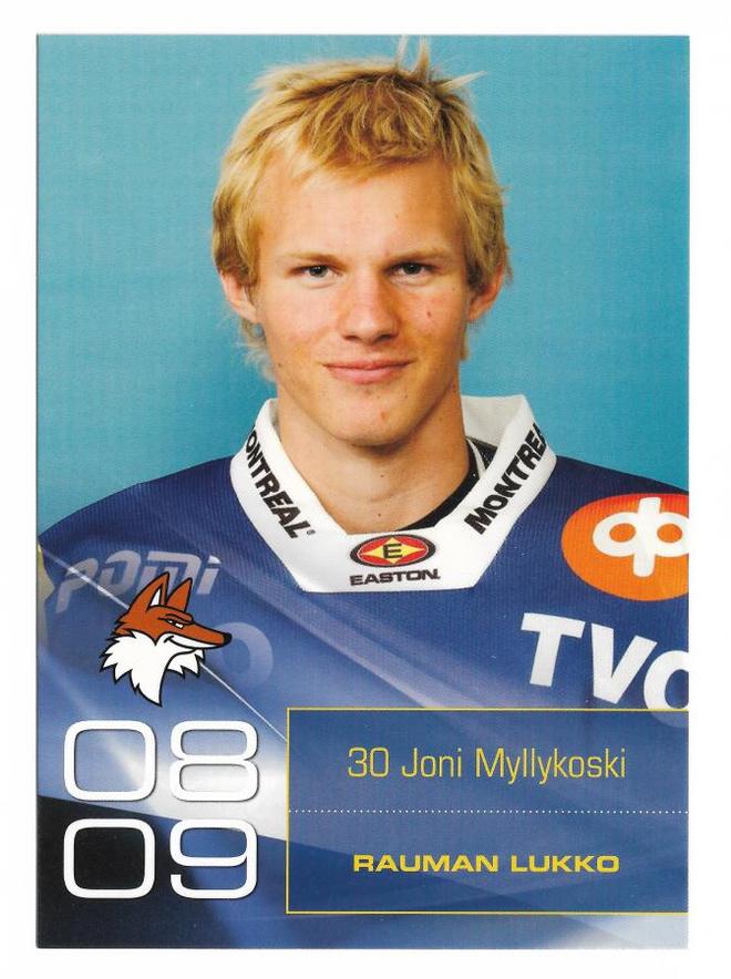 2008-09 Rauman Lukko Postikortti Joni Myllykoski