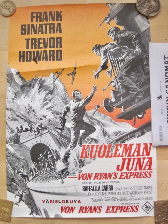 Elokuvajuliste Kuoleman Juna Von Ryan's Espress Sinatra 1965