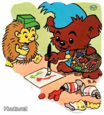 MLP 1497 / BAMSE - Nalle maalaa, siili katsoo. 1960-70-l.