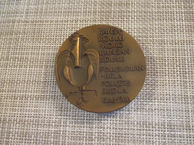 Kansakoulu-Koko kansan koulu mitali/Kauko Räsänen 1966.