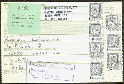 1979 1,2mk leijona 7 kpl pakettikortilla