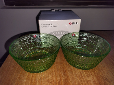 Kastehelmi maljat (omenanvihreä, Iittala)