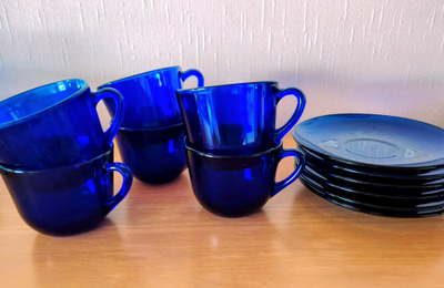 Retro Kahvikuppi, lasinen, 6 kpl
