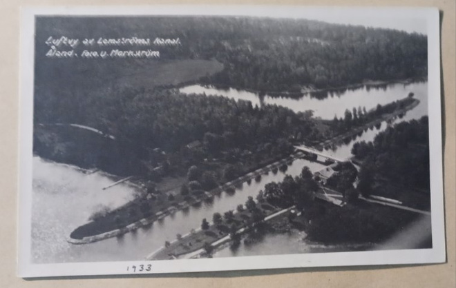 Åland, Lemströms kanal, bron, ilmakuva (Markström), ei p.