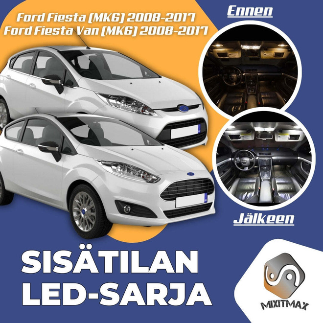 Ford Fiesta (MK6) Sisätilan LED-sarja 9-osainen