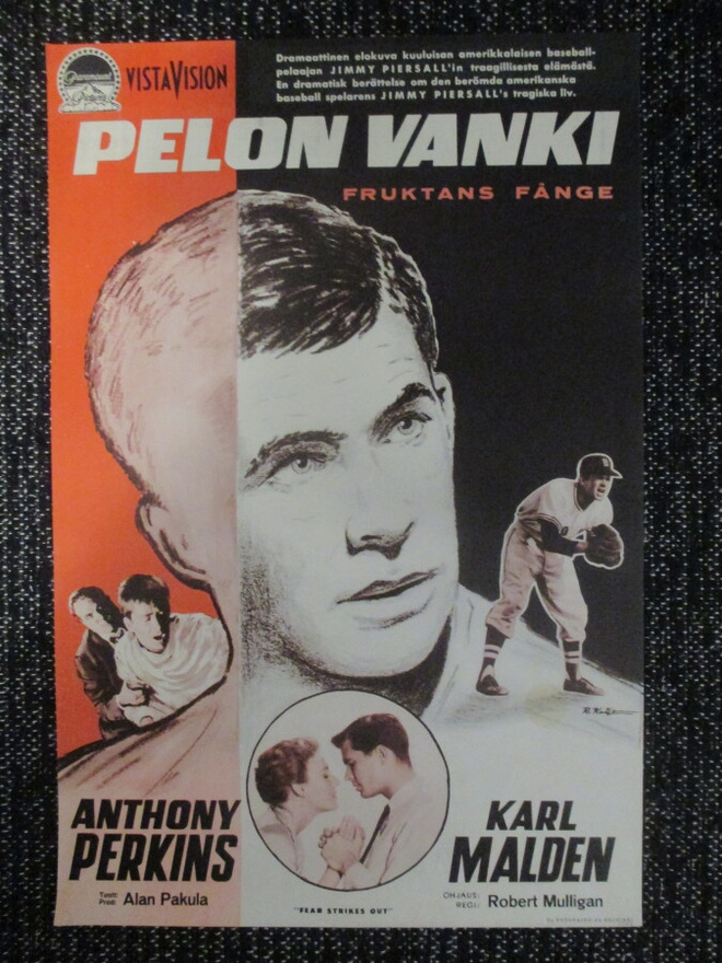 Pelon vanki (1956) - vanha elokuvajuliste - baseball urheilu