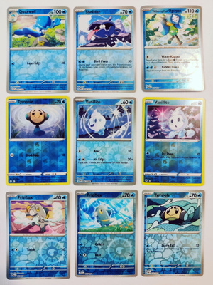 Pokemon Reverse Holo kortteja 9kpl