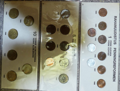 Raha Markka 1 mk 50p 20p keräily