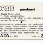 Purkkakuva Pesäpallo. n:o 34 OSSI RAJALA. Oulun Lippo. - pikkukuva 2