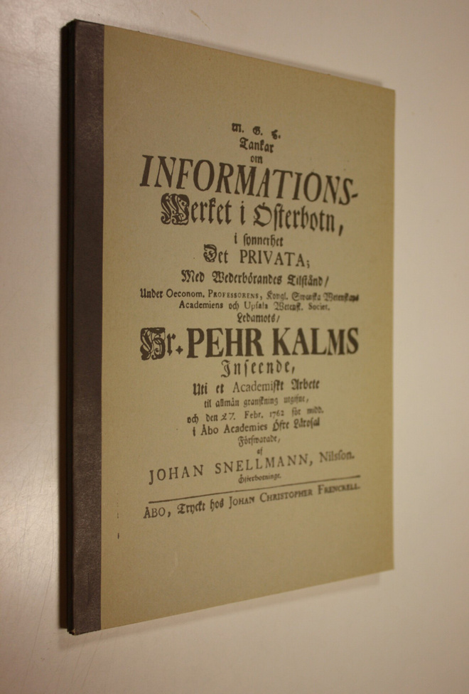 Johannes Nicolai Snellman : Ajatuksia opetustoiminnasta P...