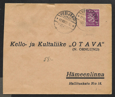 Postil. Yl.m. 2mk (LAPE 179) Vesijärvi 12.8.1935