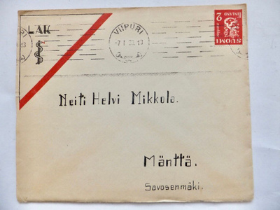 VANHA Kuori LAK Lääkintä Aliupseerikurssi Viipuri Leima 1939
