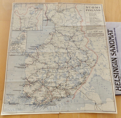 VANHA Suomen Kulkuneuvojen Kartta 1940
