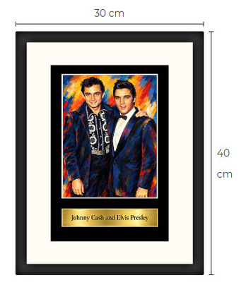 Uusi Johnny Cash ja Elvis Presley art print 30 cm x 40 cm