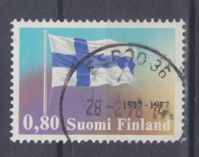1977 Itsenäisyys 0,8 mk LLo leimalla