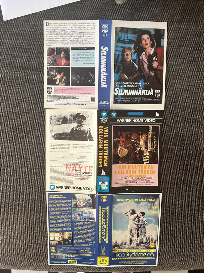 3X VHS FIX Kansilehdet