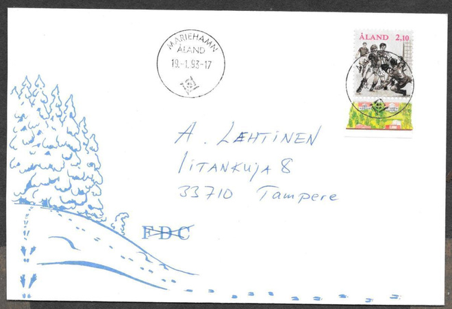 Postilähetys - Åland Games  (LAPE 49) Mariehamn 19.1.1993
