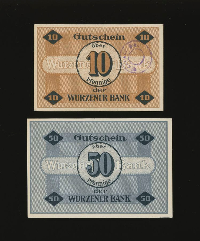 Saksa Notgeld 10, 50 Pfg, Wurzen 1917