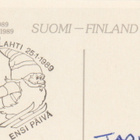 Hiihdon MM-kisat Lahti 1989 kortti + ensipäiväleima - pikkukuva 2