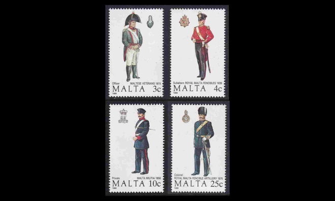 Malta 818-21 ** Uniformuja (1989)