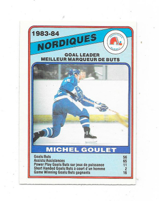 1984-85 OPC #366 Michel Goulet , Quebec Nordiques