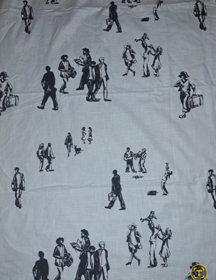 Mustavalkoinen sisustuskangas 140x120cm