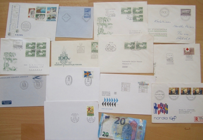 13 VANHAA Ensipäivä FDC Kuorta 1960-l