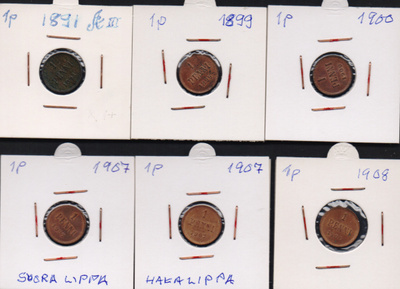 1891-1908 1 penni 6kpl kl6-8