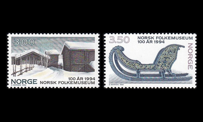 Norja 1161-2 ** Kansanmuseo 100v (1994)