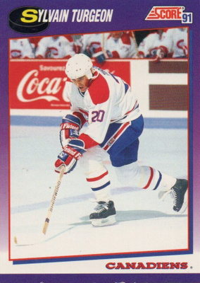 Jääkiekko n:o 208 1991 SYLVaiN TURGEON Keräilykuva