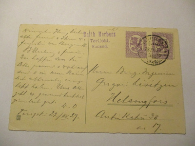 1927 Terijoki Balth Herberg kortti